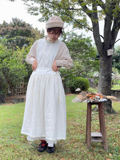 【予約】新色＊Dear apron dress（白）