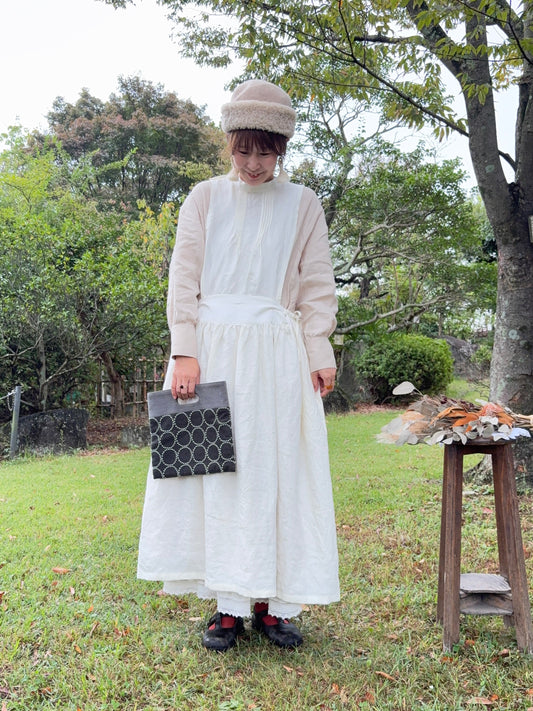 【予約】新色＊Dear apron dress（白）