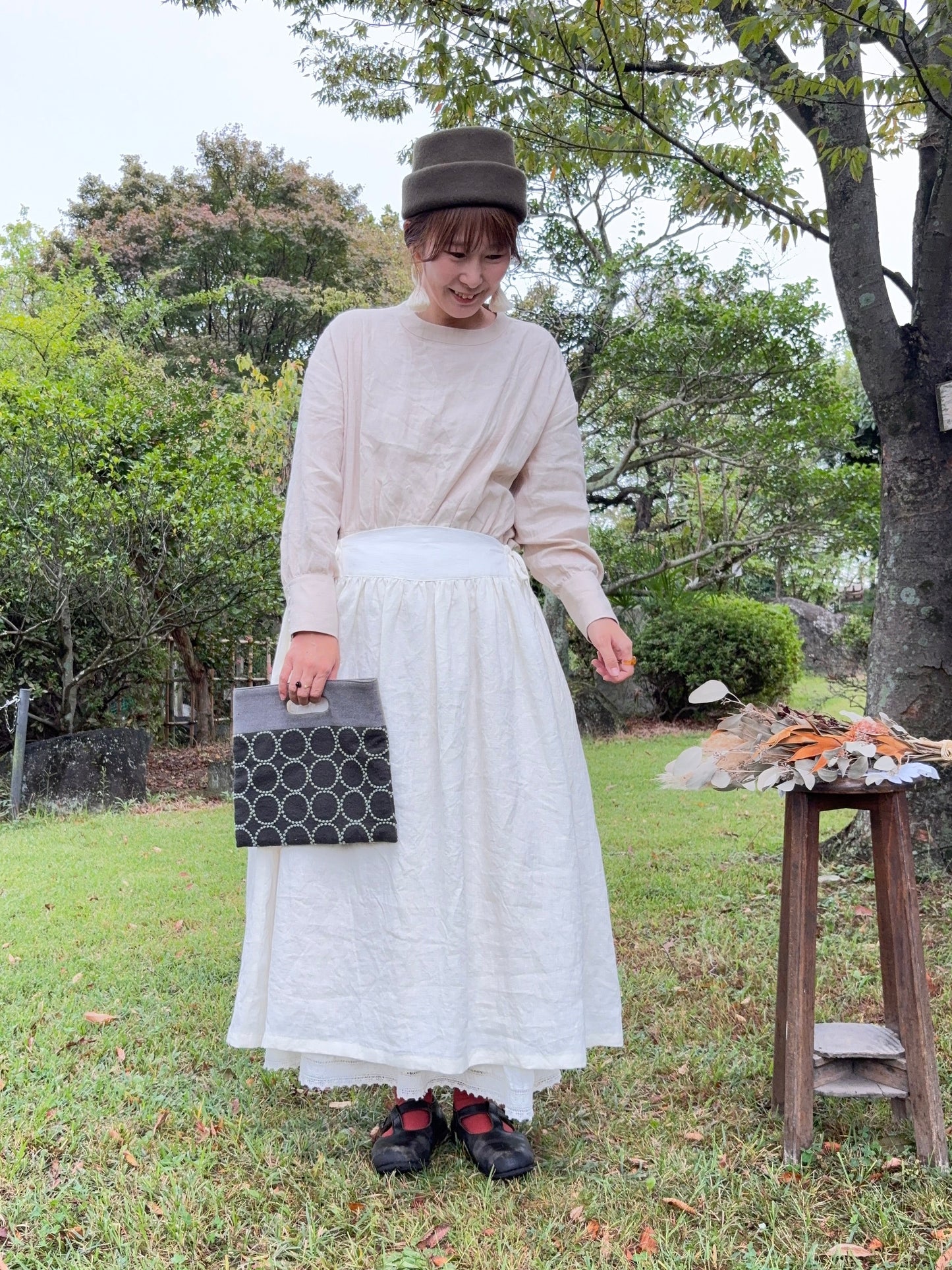 【予約】新色＊Dear apron dress（白）