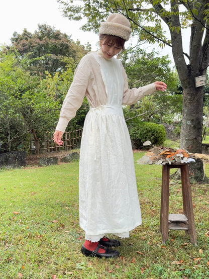 【予約】新色＊Dear apron dress（白）