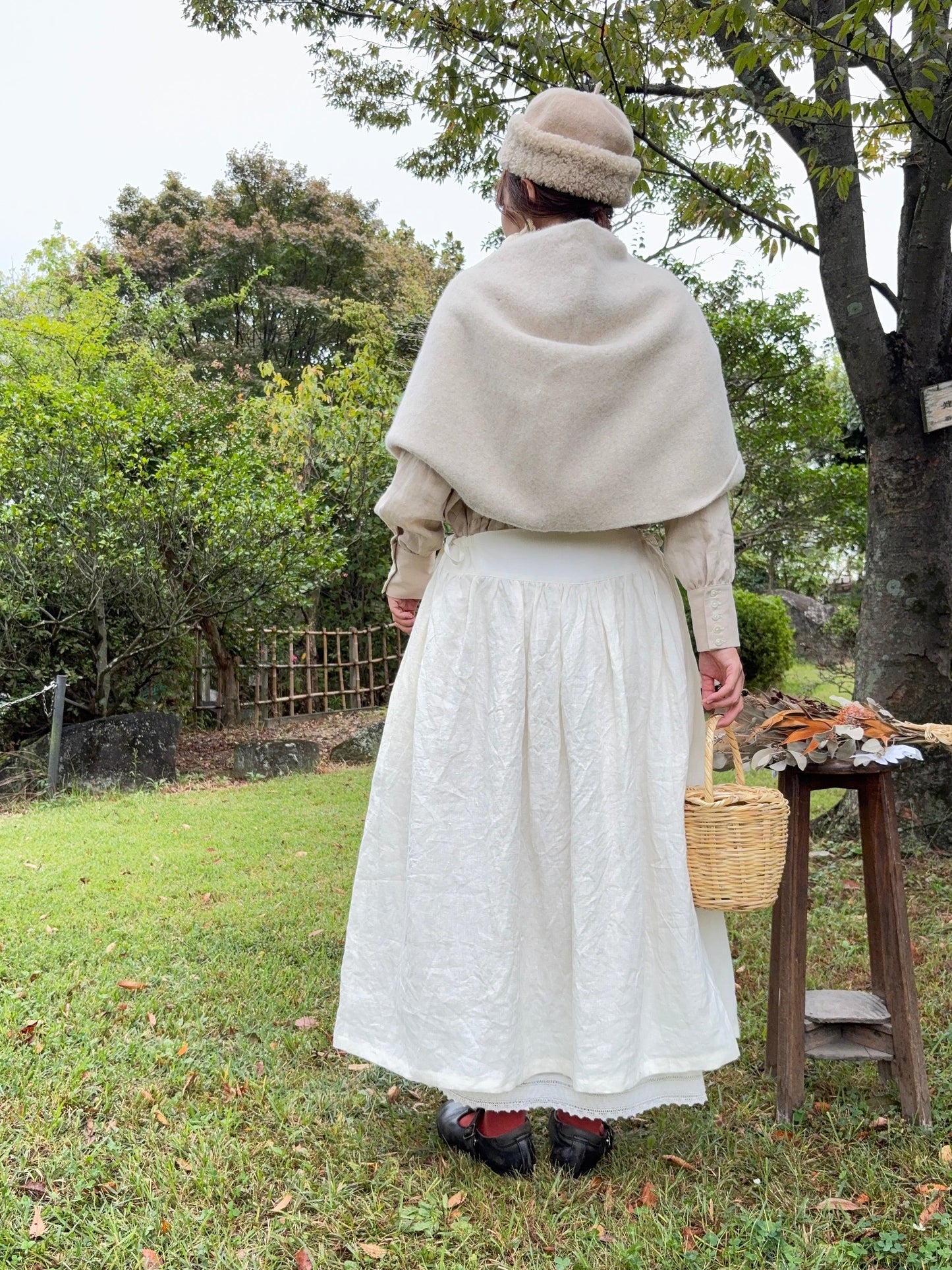 【予約】新色＊Dear apron dress（白）