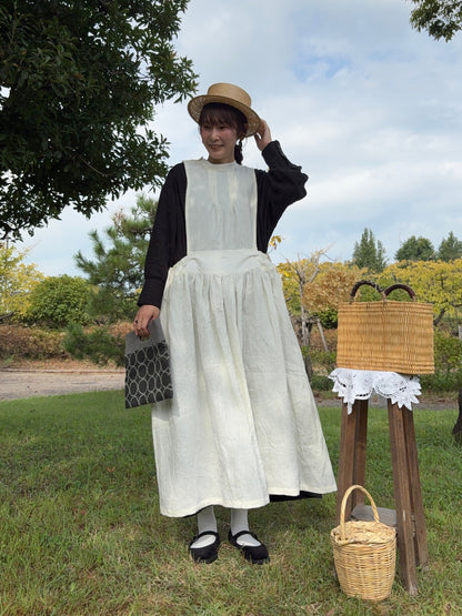 【予約】新色＊Dear apron dress（白）