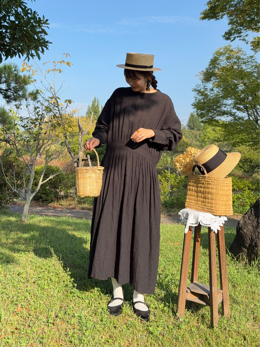 アーミッシュワンピース（黒）着丈121㎝、126㎝